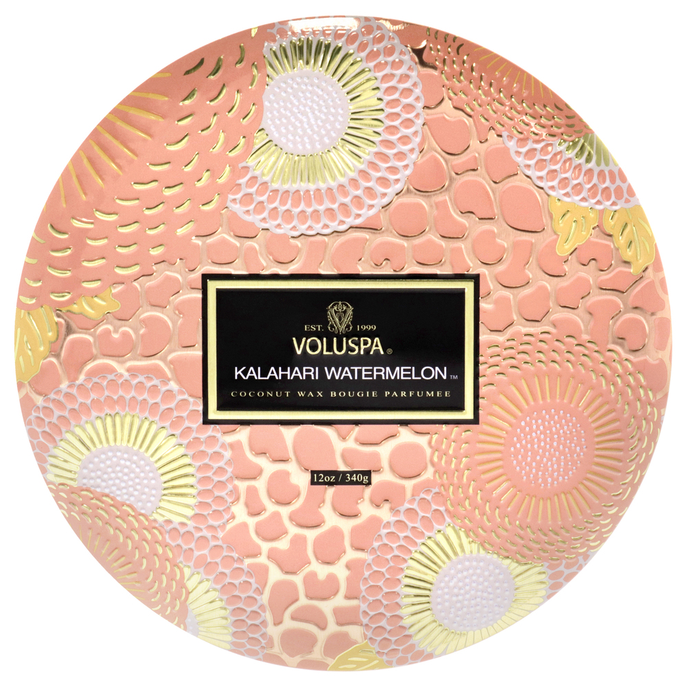 3 Wick Tin Candle - Kalahari Watermelon by Voluspa for Unisex - 12 oz Candle